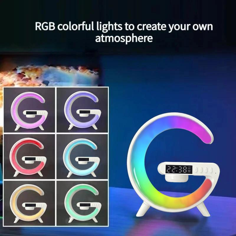 RGB Night Light Lamp Multifunctional Wireless Audio Speaker with Alarm Clock and Rechargeable Speaker - 5
